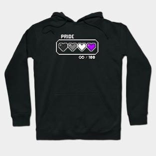 Asexual Pride Videogame Life Bar Hearts Hoodie